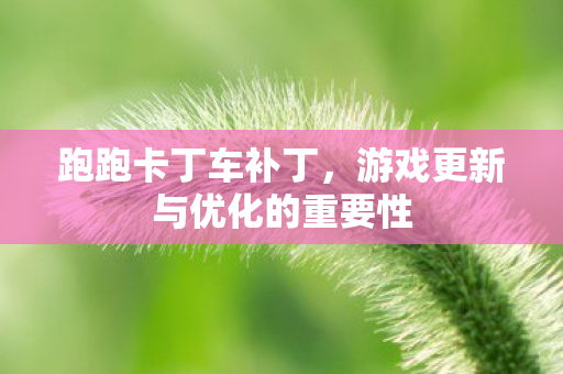 游戏更新与优化的重要性图片
