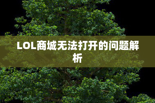 LOL商城无法打开的问题解析图片