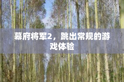 跳出常规的游戏体验图片