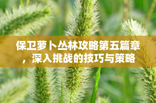 保卫萝卜丛林攻略第五篇章图片