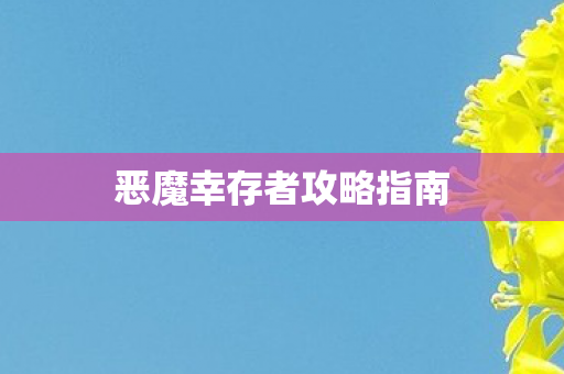 恶魔幸存者攻略指南图片