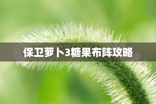 保卫萝卜3糖果布阵攻略图片