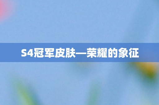 S4冠军皮肤图片