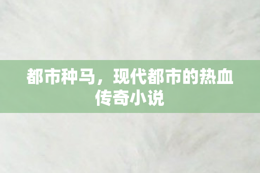 现代都市的热血传奇小说图片