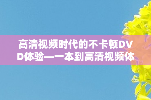 高清视频时代的不卡顿DVD体验图片