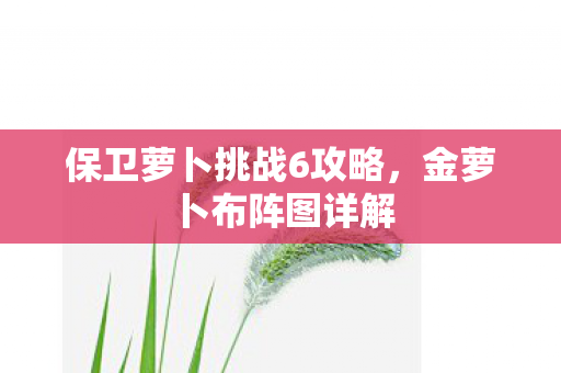 保卫萝卜挑战6攻略图片