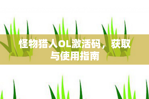 怪物猎人OL激活码图片
