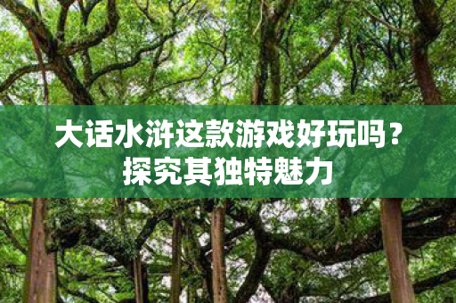 大话水浒这款游戏好玩吗图片