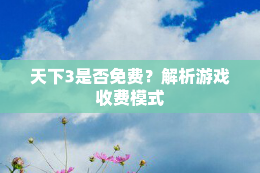 解析游戏收费模式图片
