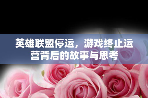游戏终止运营背后的故事与思考图片