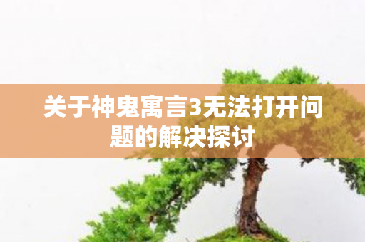 关于神鬼寓言3无法打开问题的解决探讨图片