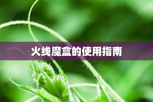 火线魔盒的使用指南图片