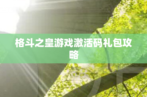 格斗之皇游戏激活码礼包攻略 格斗之皇游戏激活码礼包攻略