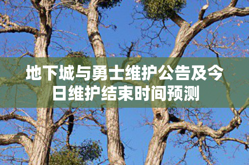 地下城与勇士维护公告及今日维护结束时间预测图片