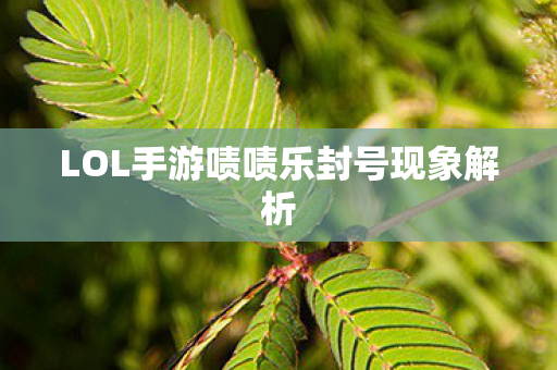 LOL手游啧啧乐封号现象解析图片