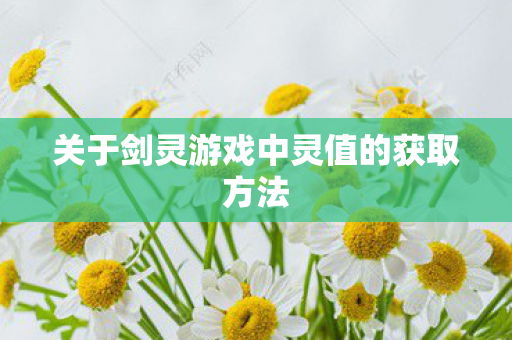 关于剑灵游戏中灵值的获取方法图片