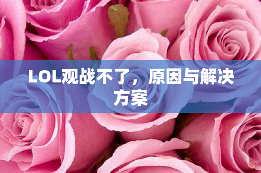 LOL观战不了图片