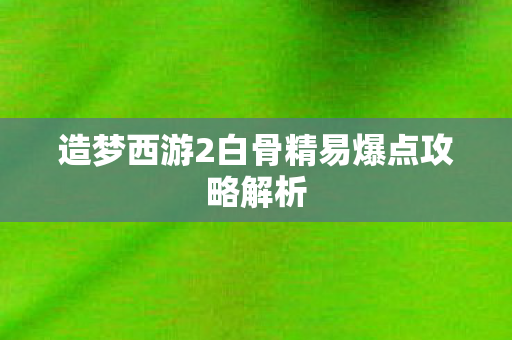 造梦西游2白骨精易爆点攻略解析图片