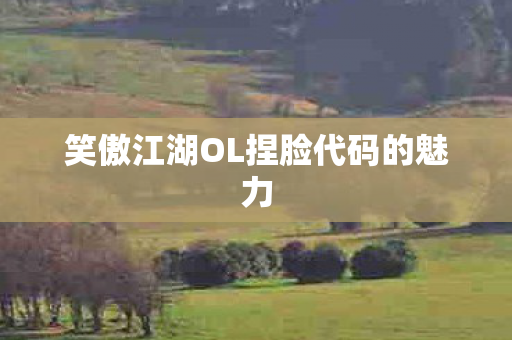 笑傲江湖OL捏脸代码的魅力图片
