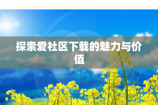 探索爱社区下载的魅力与价值图片