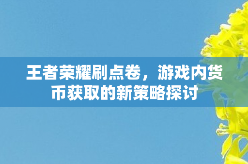游戏内货币获取的新策略探讨图片