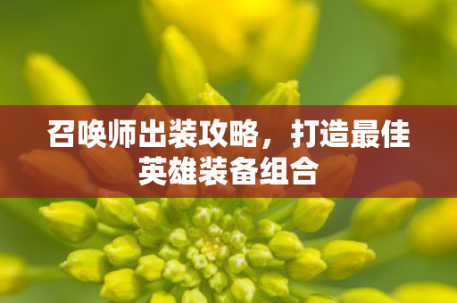 打造最佳英雄装备组合图片