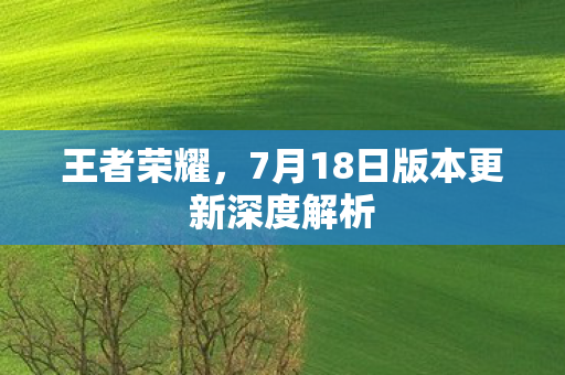 7月18日版本更新深度解析图片