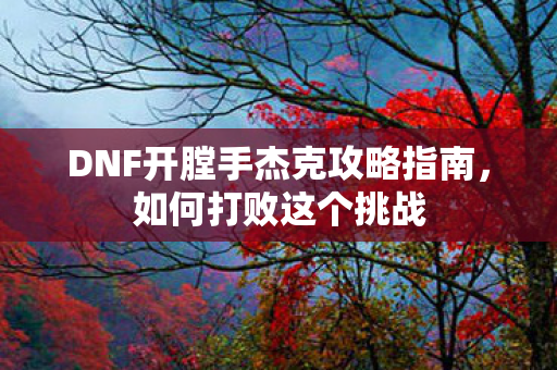DNF开膛手杰克攻略指南图片