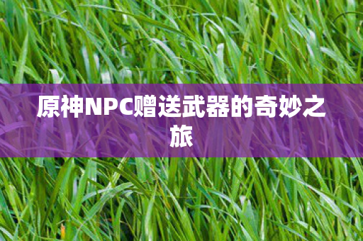 原神NPC赠送武器的奇妙之旅图片