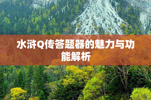 水浒Q传答题器的魅力与功能解析图片