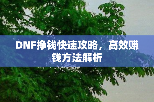 DNF挣钱快速攻略图片