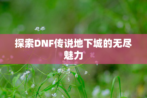 探索DNF传说地下城的无尽魅力图片