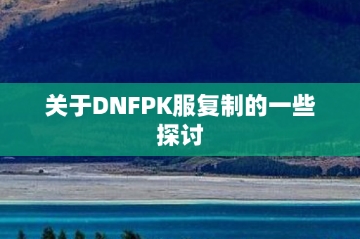 关于DNFPK服复制的一些探讨图片