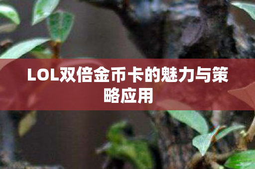 LOL双倍金币卡的魅力与策略应用图片