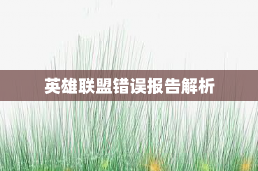 英雄联盟错误报告解析图片