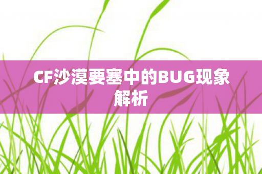 CF沙漠要塞中的BUG现象解析图片