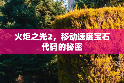 移动速度宝石代码的秘密图片