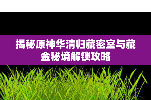 揭秘原神华清归藏密室与藏金秘境解锁攻略图片