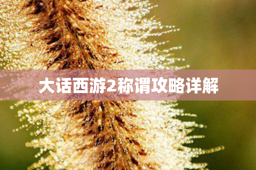 大话西游2称谓攻略详解图片