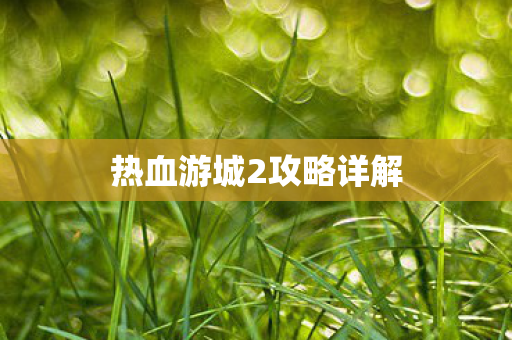 热血游城2攻略详解 热血游城2攻略详解