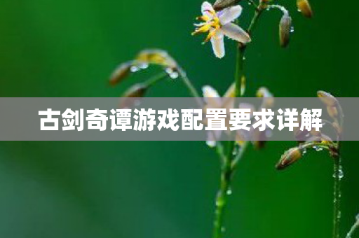 古剑奇谭游戏配置要求详解图片