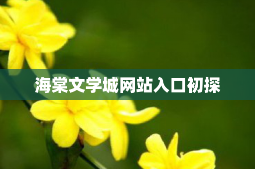 海棠文学城网站入口初探图片