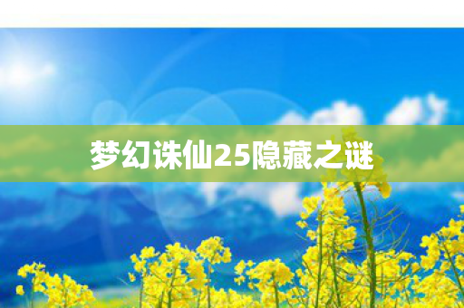 梦幻诛仙25隐藏之谜图片