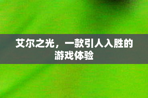 艾尔之光,一款引人入胜的游戏体验 艾尔之光,一款引人入胜的游戏体验
