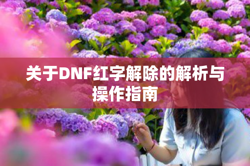 关于DNF红字解除的解析与操作指南图片