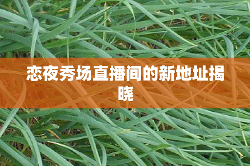 恋夜秀场直播间的新地址揭晓 恋夜秀场直播间的新地址揭晓