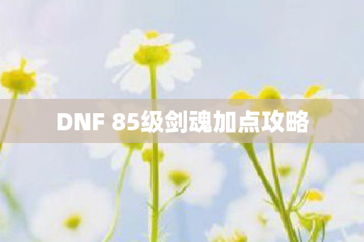 DNF 85级剑魂加点攻略