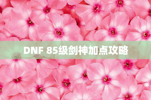 DNF 85级剑神加点攻略图片