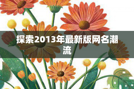探索2013年最新版网名潮流图片