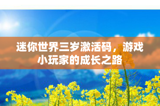 游戏小玩家的成长之路图片